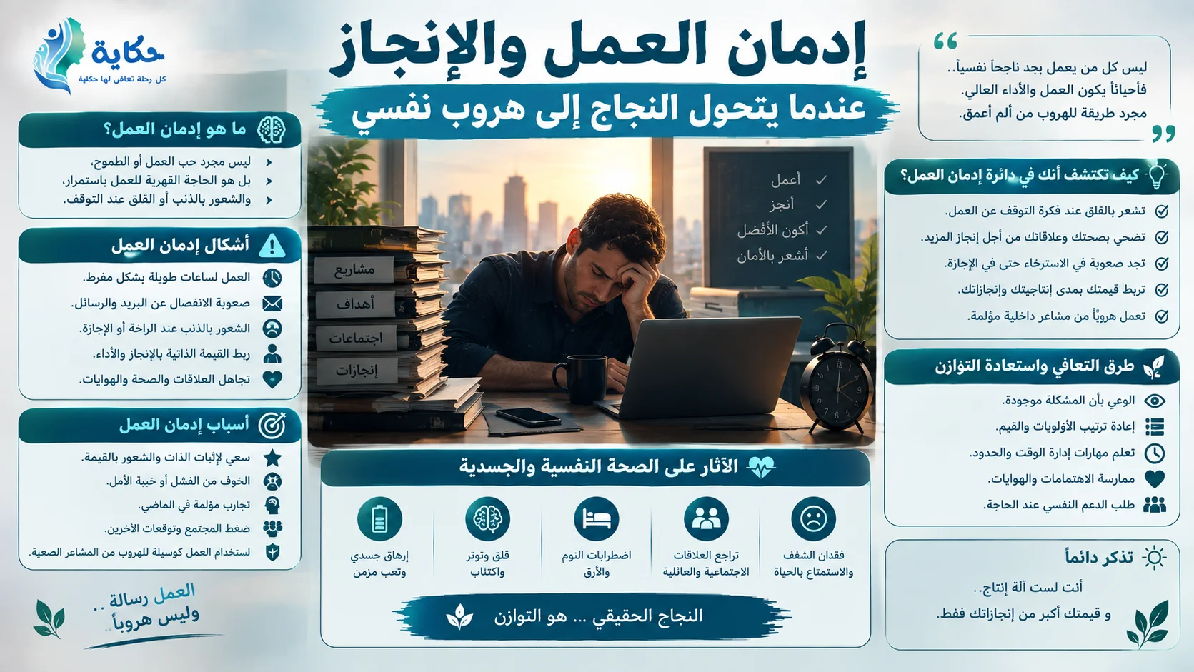 إدمان العمل والإنجاز: عندما يتحول النجاح إلى هروب نفسي