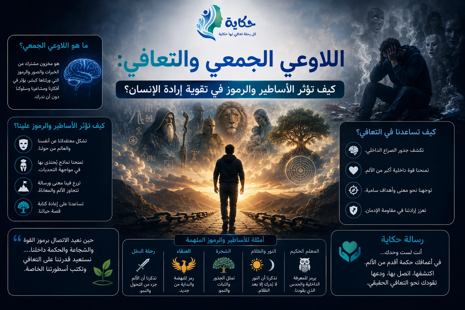 اللاوعي الجمعي والتعافي: كيف تؤثر الأساطير والرموز في تقوية إرادة الإنسان؟