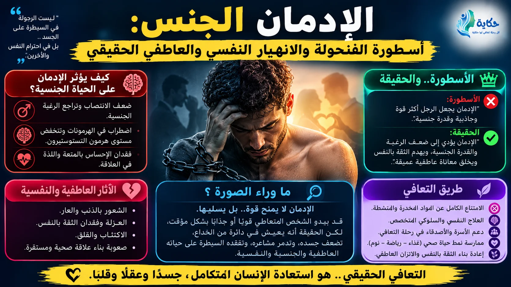 الإدمان والجنس: أسطورة الفحولة والانهيار النفسي والعاطفي الحقيقي