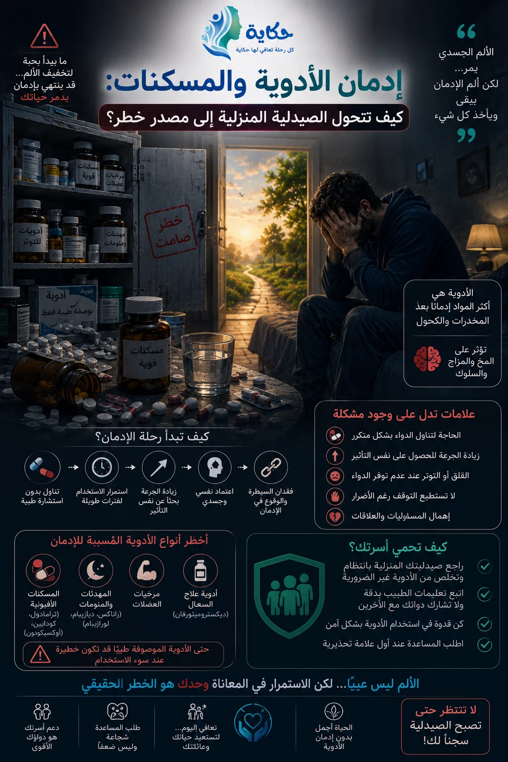 إدمان الأدوية والمسكنات: كيف تتحول الصيدلية المنزلية إلى مصدر خطر؟