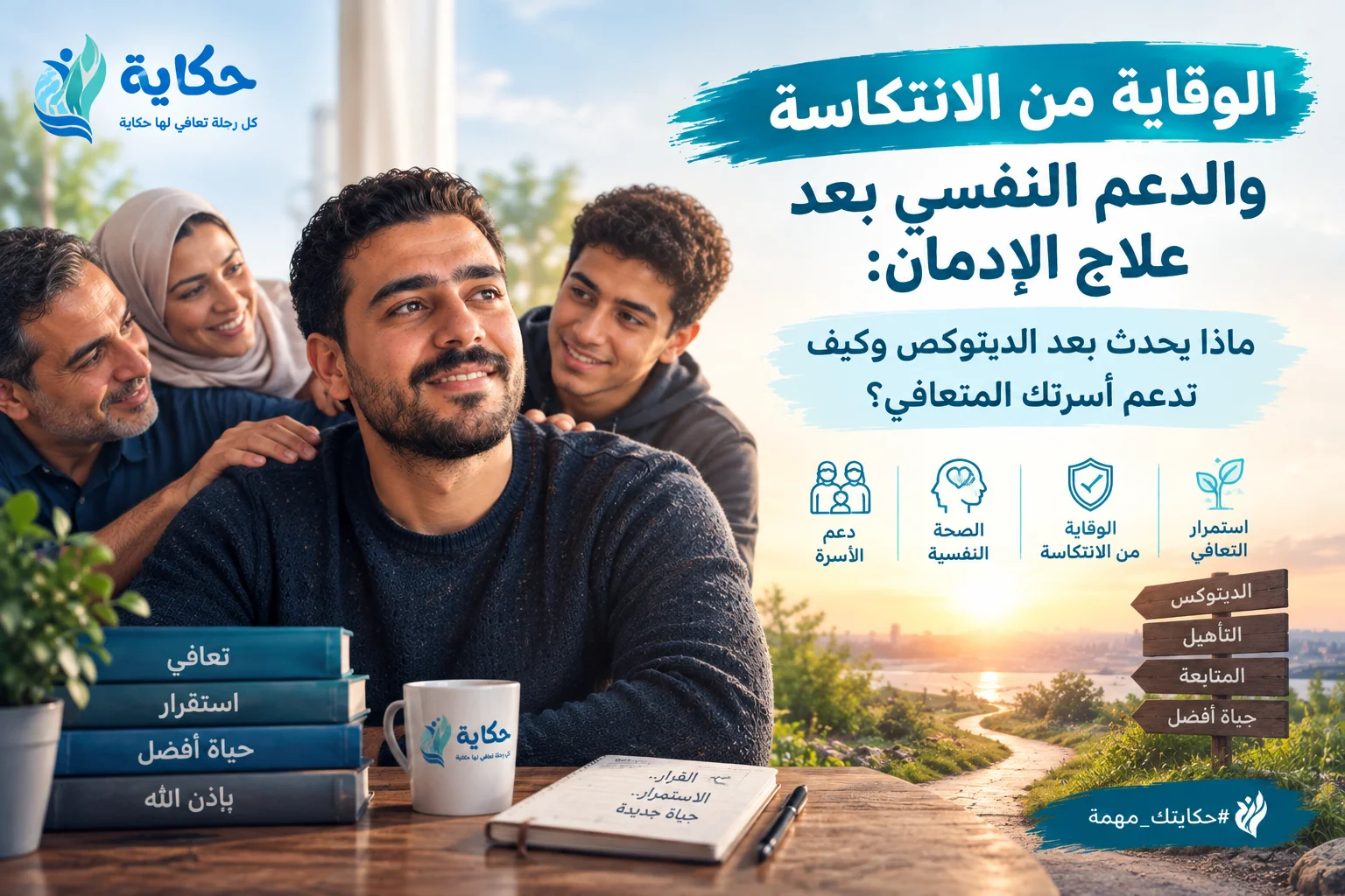 الوقاية من الانتكاسة والدعم النفسي بعد علاج الإدمان: ماذا يحدث بعد الديتوكس وكيف تدعم أسرتك المتعافي؟