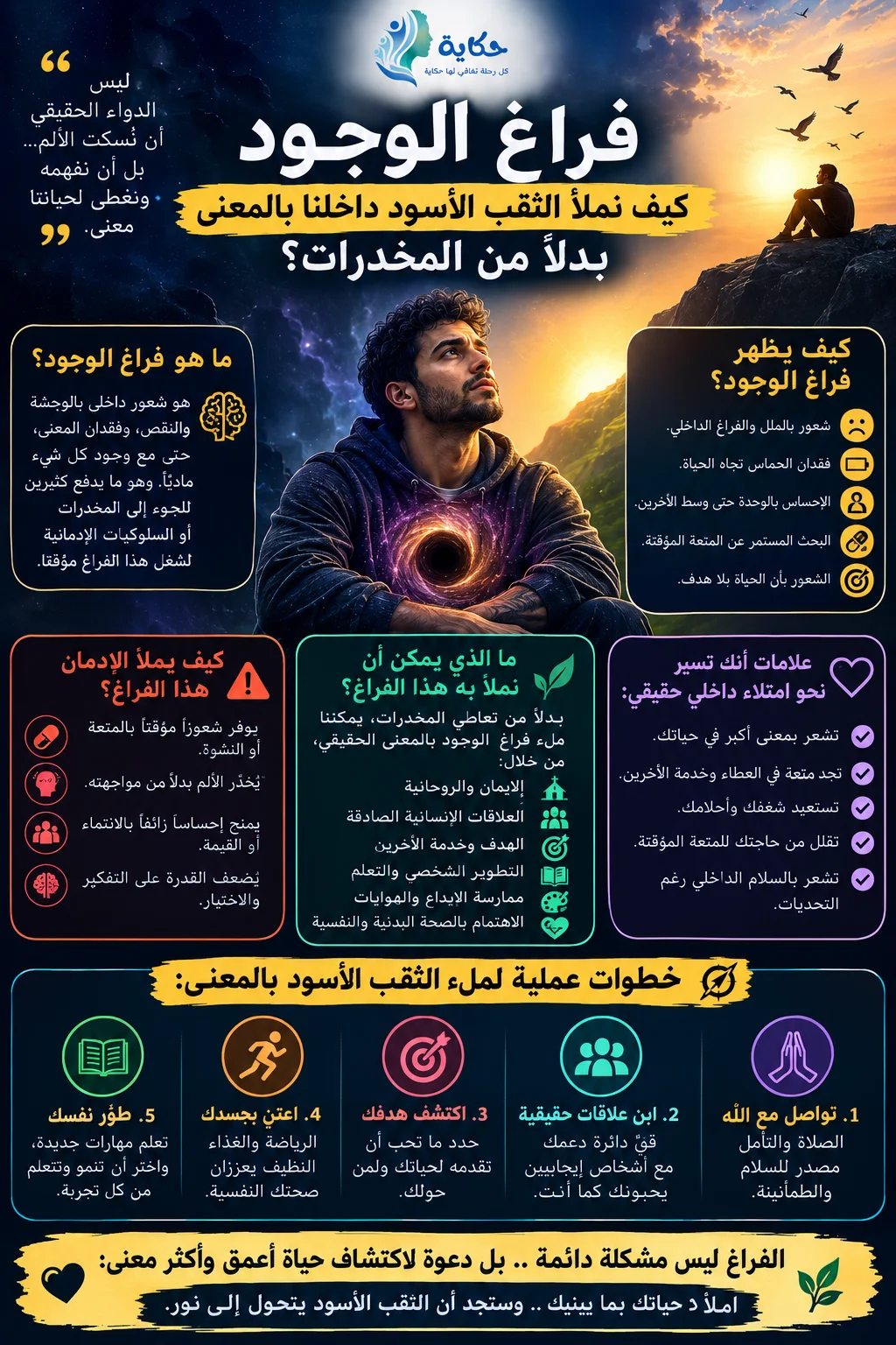 فراغ الوجود: كيف نملأ الثقب الأسود داخلنا بالمعنى بدلًا من المخدرات؟