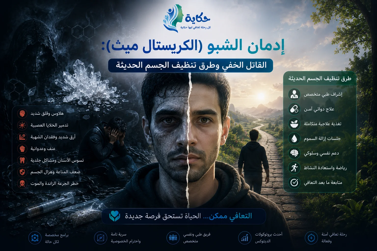 إدمان الشبو (الكريستال ميث): القاتل الخفي وطرق تنظيف الجسم الحديثة